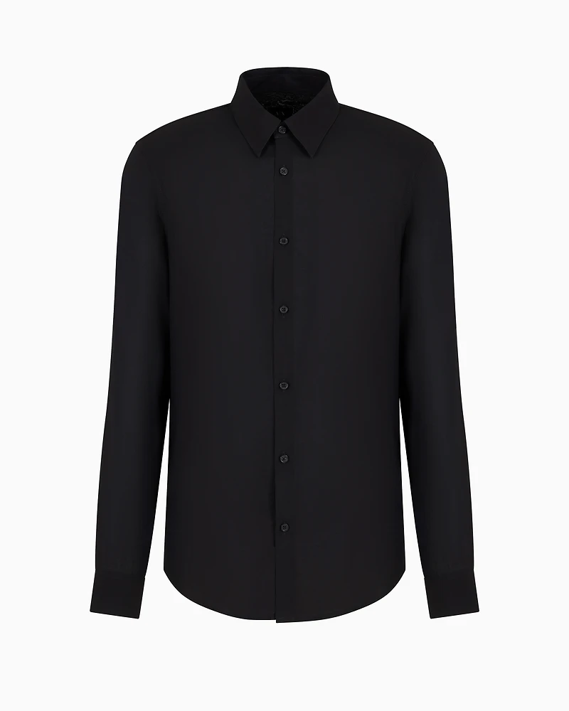 Regular fit shirt satin stretch cotton
