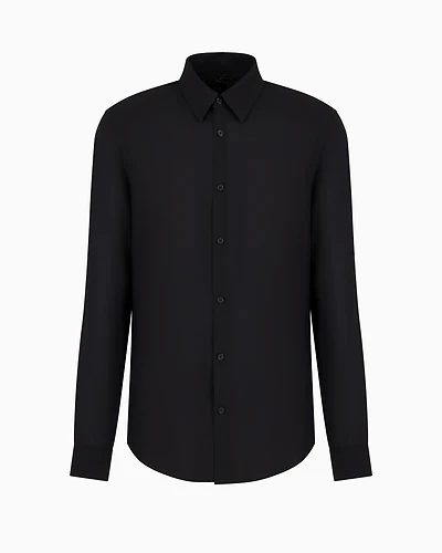 Regular fit shirt satin stretch cotton