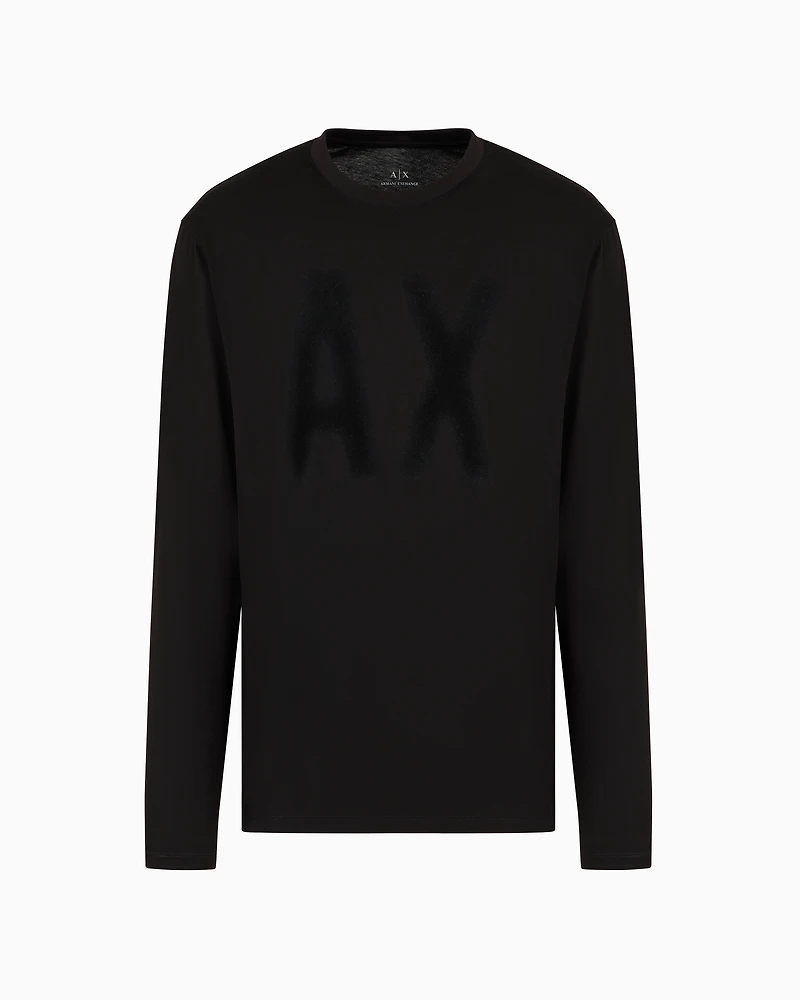 Long-sleeved T-shirt with faded logo
