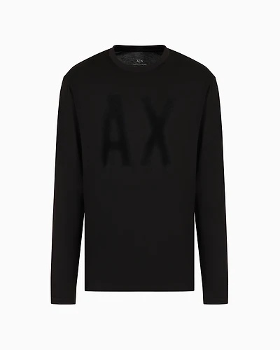 Long-sleeved T-shirt with faded logo