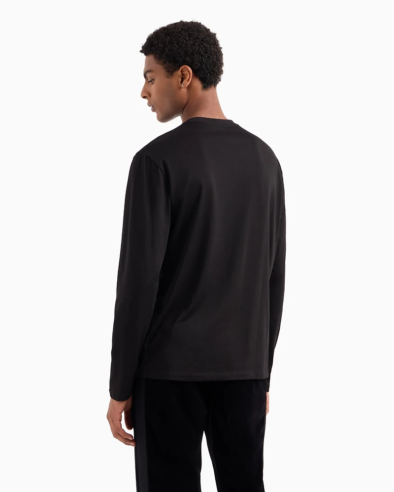 Long-sleeved T-shirt with faded logo