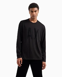Long-sleeved T-shirt with faded logo
