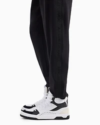 Cotton Interlock Jogger Pants with Logo Tape