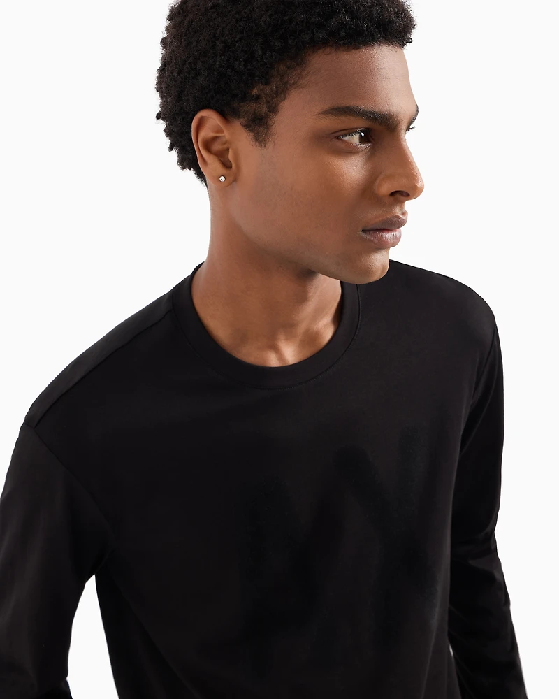 Long-sleeved T-shirt with faded logo