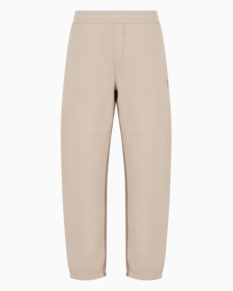 Stretch cotton jogger pants with contrasting band