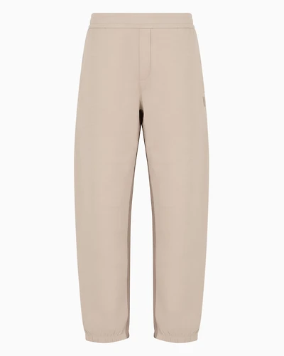 Stretch cotton jogger pants with contrasting band