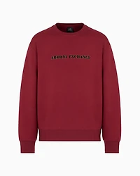 Crewneck sweatshirt with metal profile logo