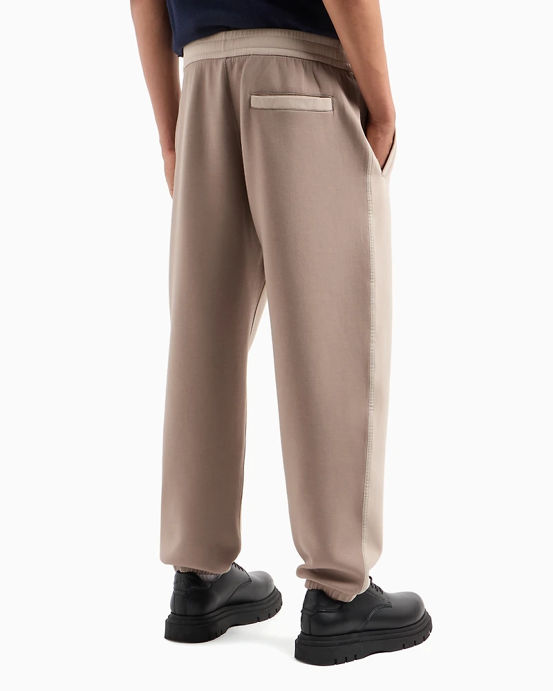Stretch cotton jogger pants with contrasting band