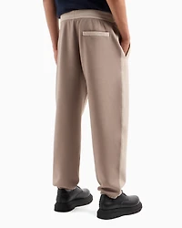Stretch cotton jogger pants with contrasting band
