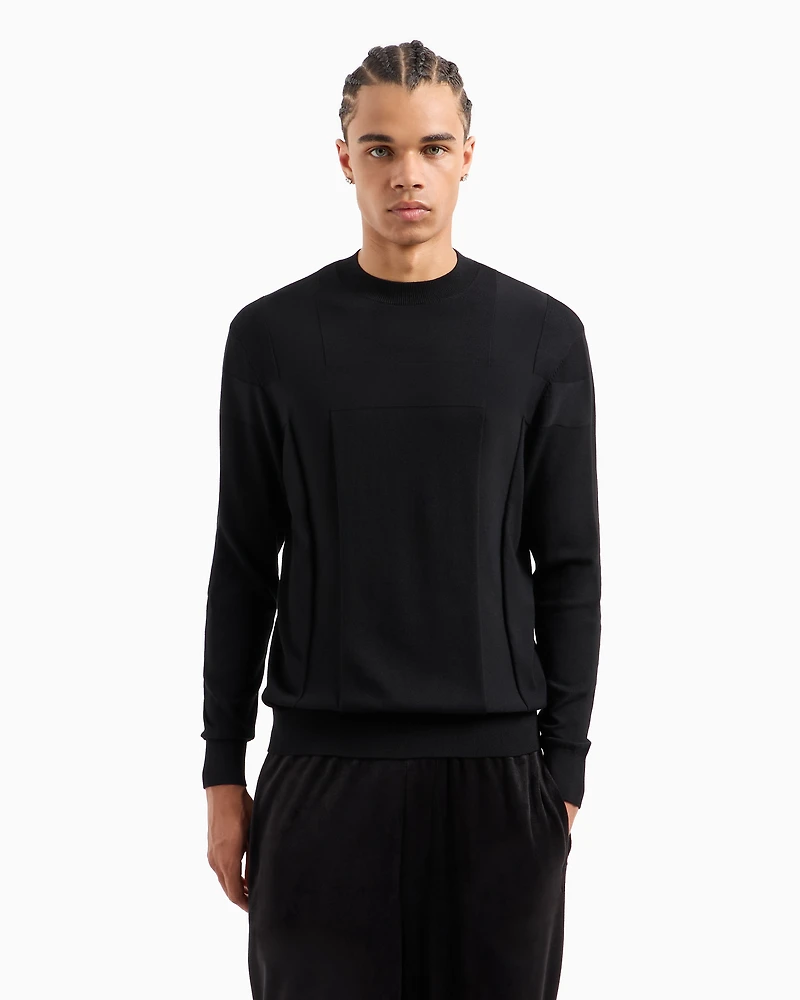 Crewneck sweater with jacquard workmanship