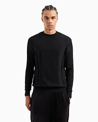 Crewneck sweater with jacquard workmanship