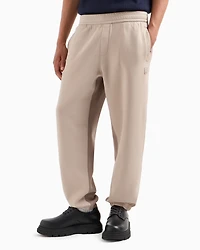 Stretch cotton jogger pants with contrasting band