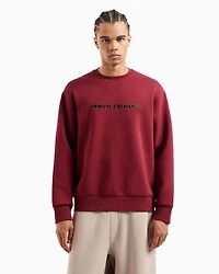 Crewneck sweatshirt with metal profile logo