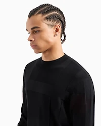 Crewneck sweater with jacquard workmanship