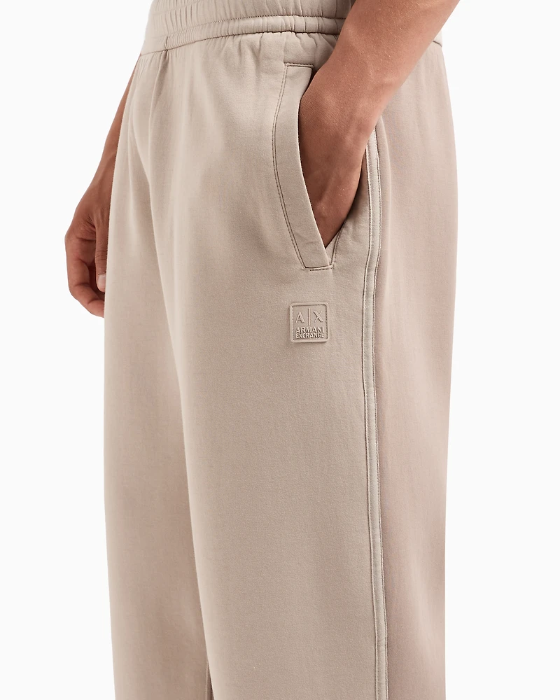 Stretch cotton jogger pants with contrasting band