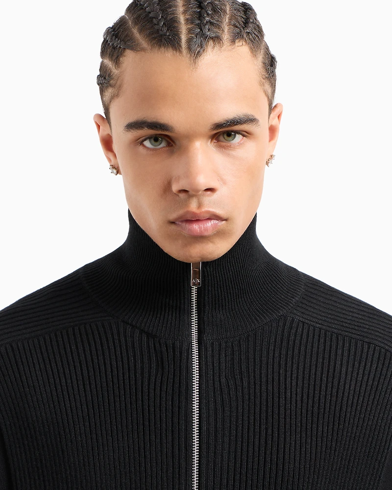 Full zip cardigan wool blend