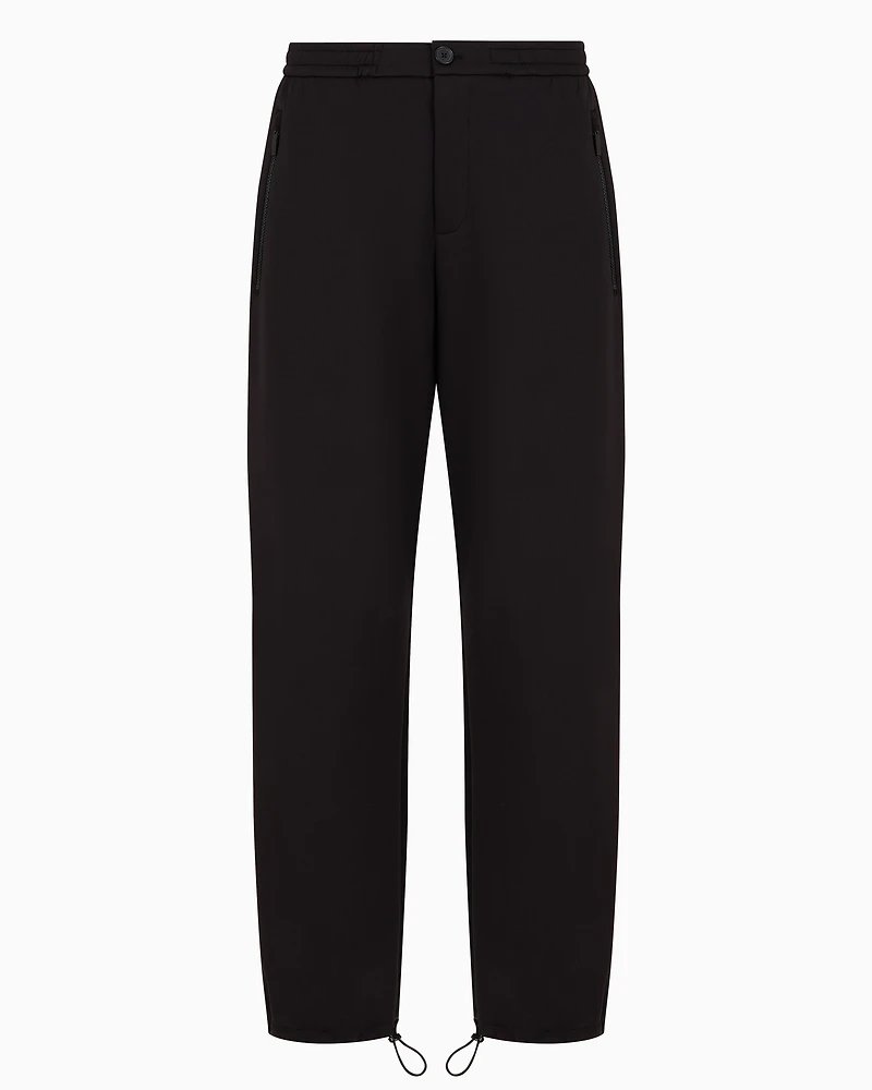 Stretch cotton trousers with ankle ties