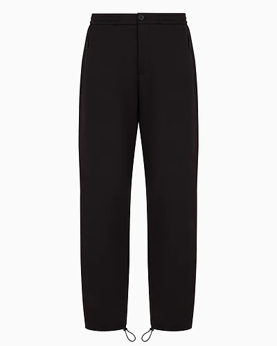 Stretch cotton trousers with ankle ties
