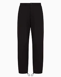 Stretch cotton trousers with ankle ties