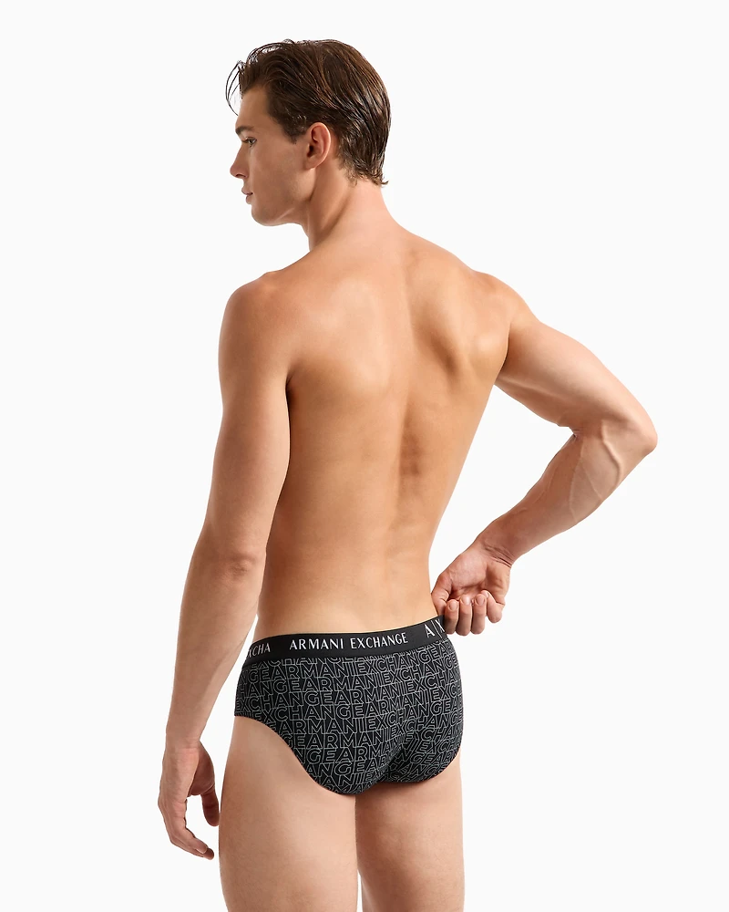 Briefs stretch fabric with allover logo