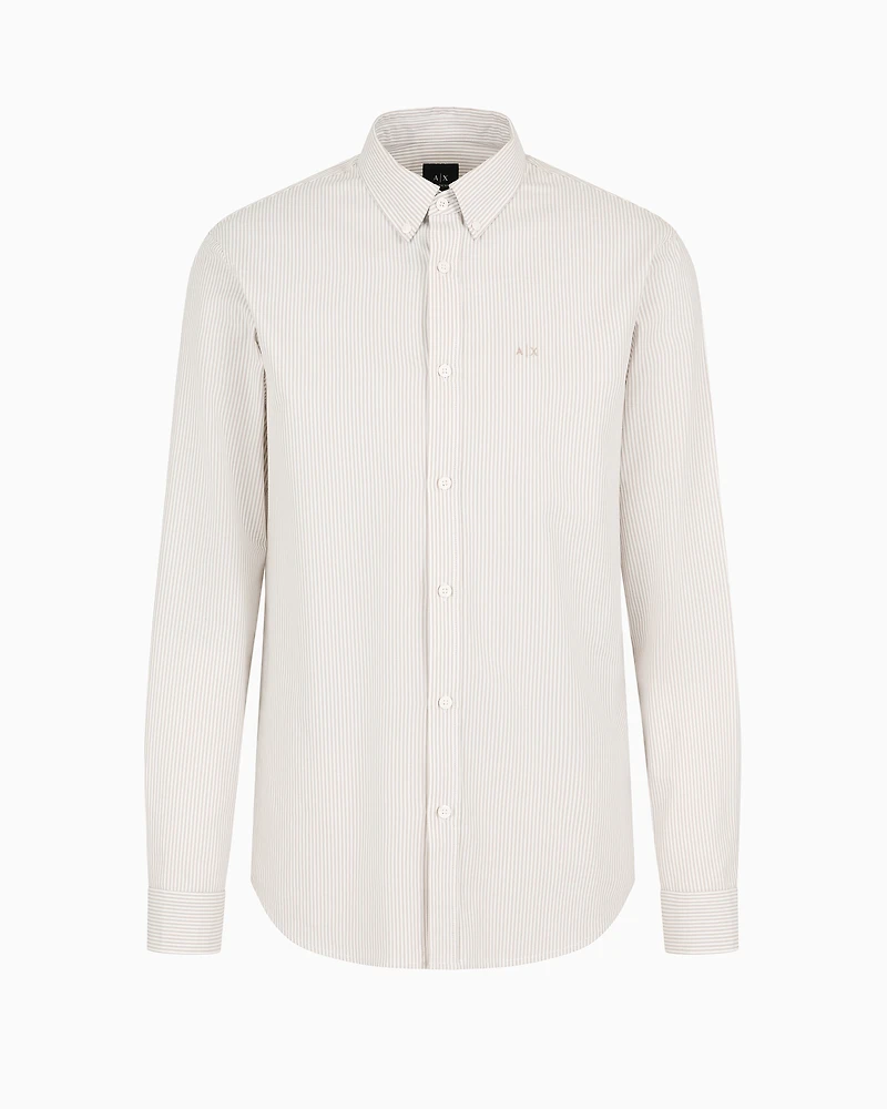 Regular fit shirt yarn dyed cotton with logo