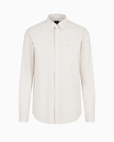Regular fit shirt yarn dyed cotton with logo