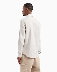 Regular fit shirt yarn dyed cotton with logo