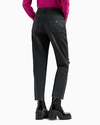 Low rise boyfriend jeans denim with tears
