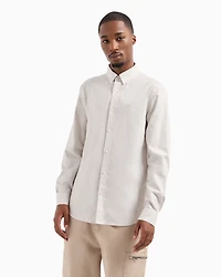 Regular fit shirt yarn dyed cotton with logo