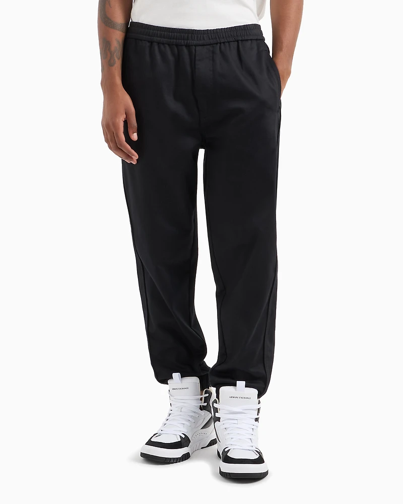 Satin fabric jogger pants with band