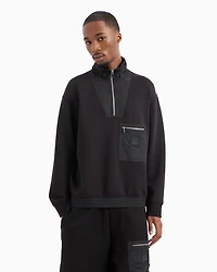High neck zip up sweatshirt with pocket on the front