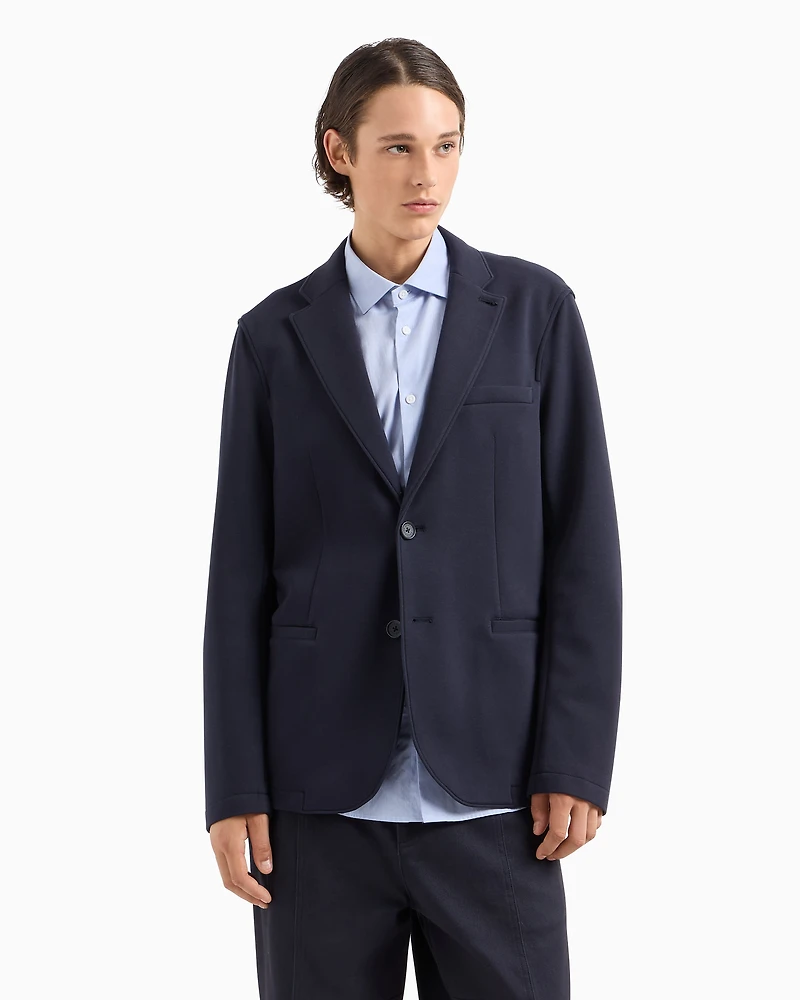 Single-breasted stretch cotton jacket