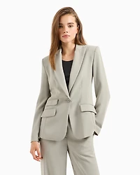 Semi-constructed single-breasted jacket