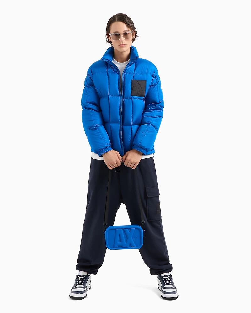 Full zip padded jacket with logo patch
