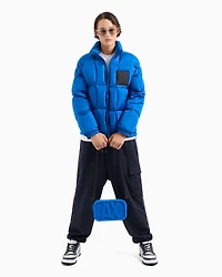 Full zip padded jacket with logo patch