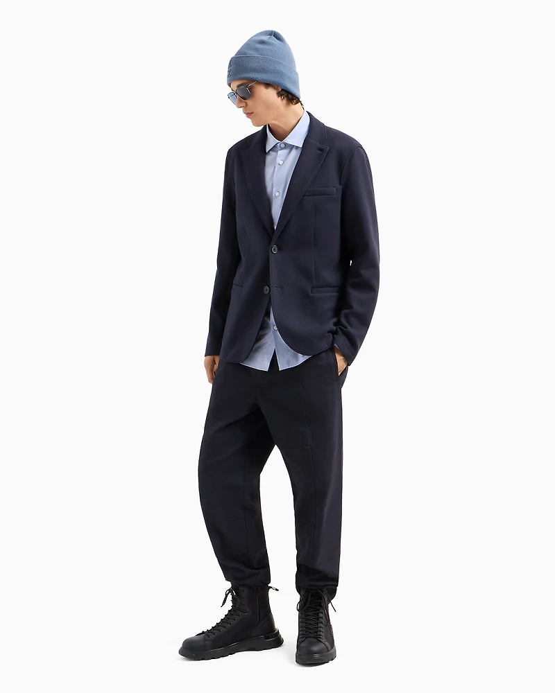 Single-breasted stretch cotton jacket