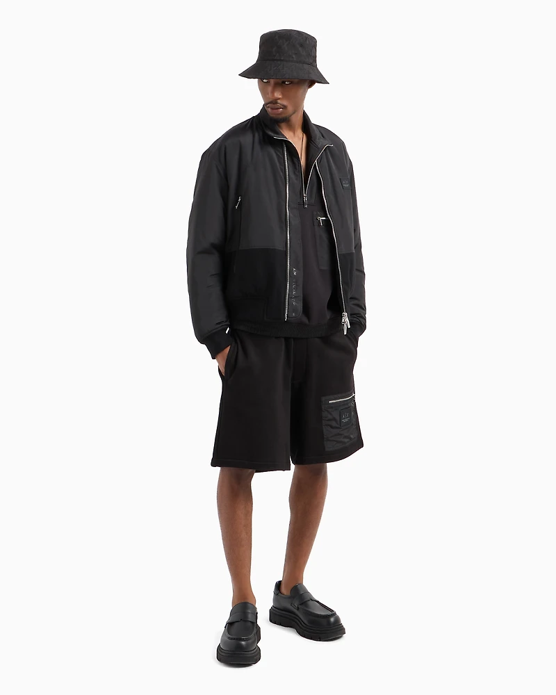 High neck zip up sweatshirt with pocket on the front