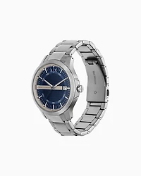 Three-hand movement watch with date display