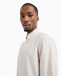 Regular fit shirt yarn dyed cotton with logo