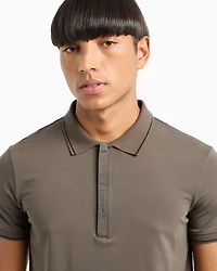 Polo with contrasting logo cotton spandex