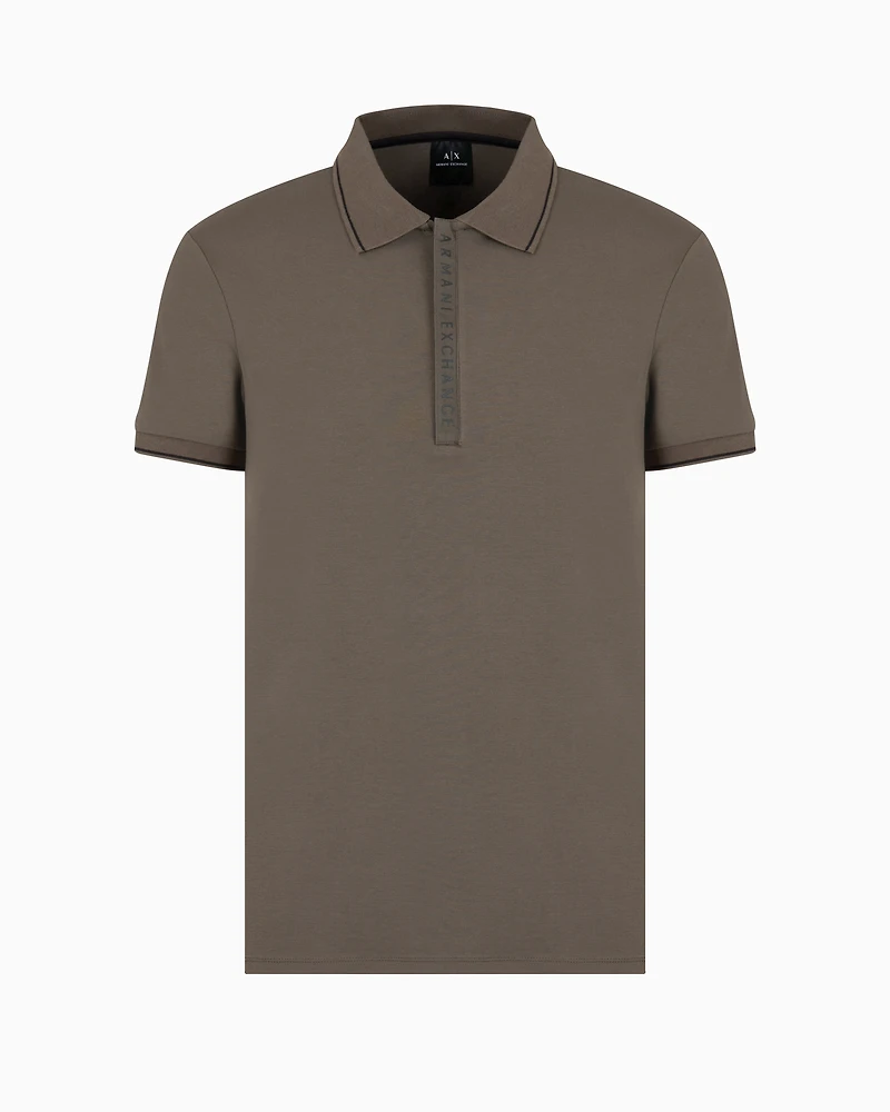Polo with contrasting logo cotton spandex