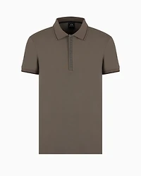 Polo with contrasting logo cotton spandex