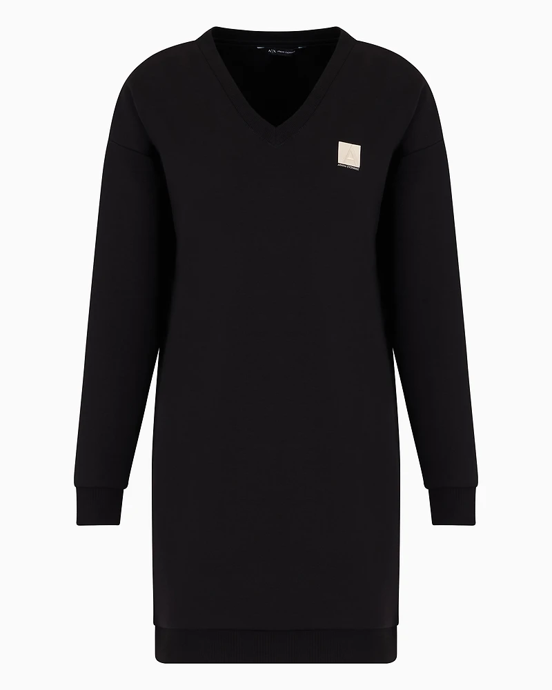 French terry midi dress with embroidered logo