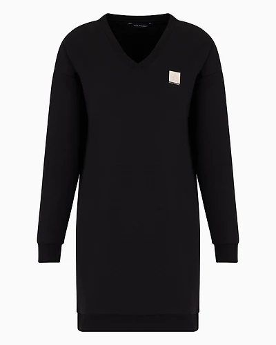 French terry midi dress with embroidered logo