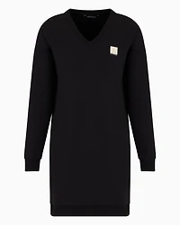 French terry midi dress with embroidered logo