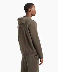 Stretch fabric zip-up sweatshirt