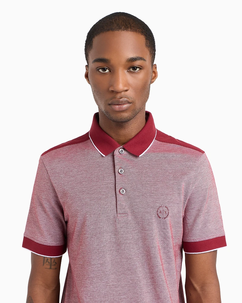 Cotton polo with contrasting details