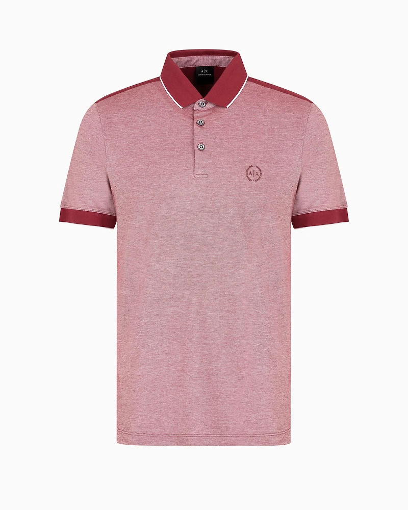 Cotton polo with contrasting details