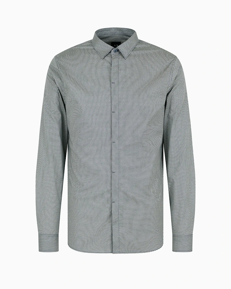 Slim fit shirt stretch cotton poplin