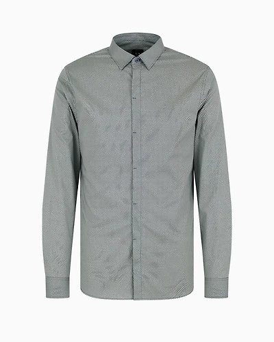 Slim fit shirt stretch cotton poplin